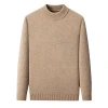 Solid color long-sleeved semi-high-neck men's knitted sweater, casual, fashionable, versatile and skin-friendly sweater for men's hair replacement Item Picture